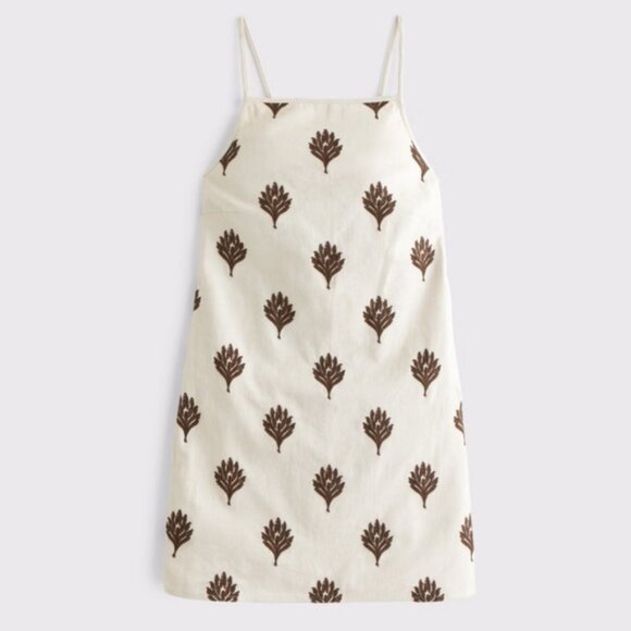 Abercrombie & Fitch Linen-Blend Apron Mini Dress Medium Petite NWT - Picture 1 of 4